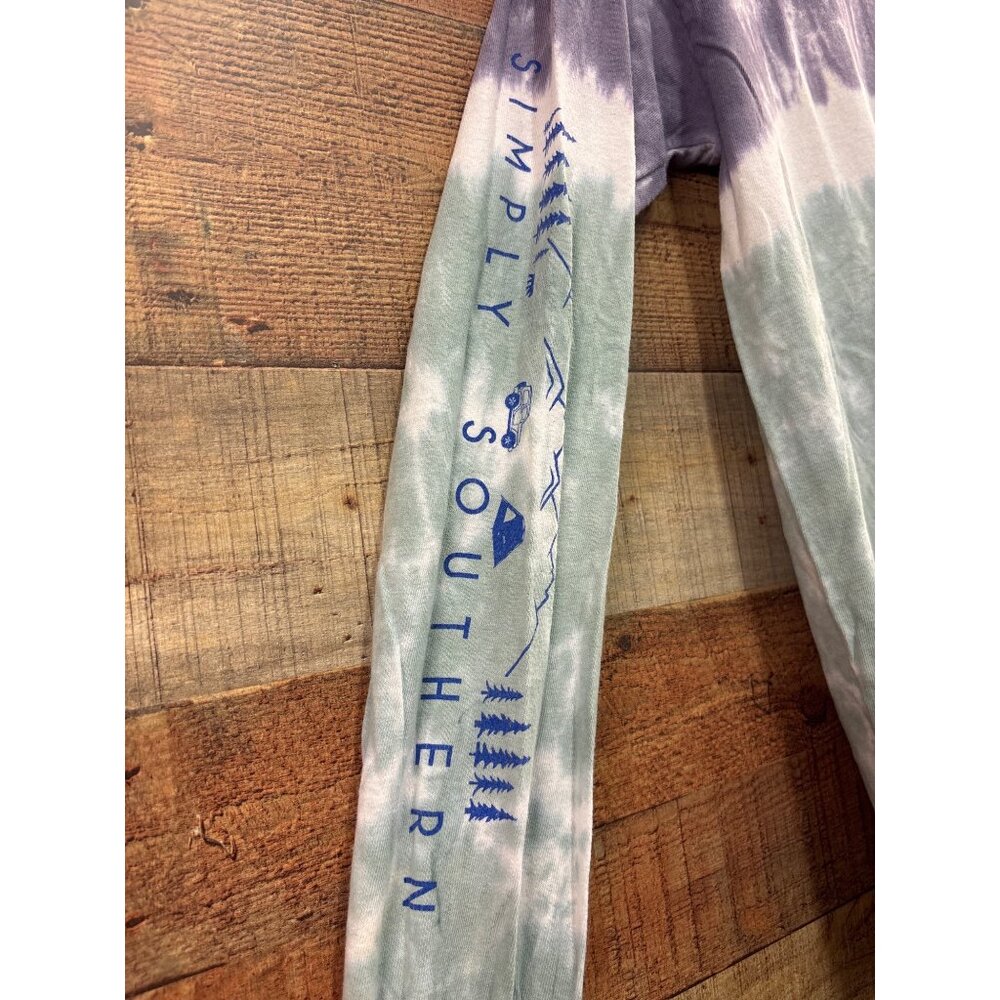 Simply Southern Small Tie-Dye Long Sleeve Shirt Live Life Simple Graphic - Picture 2 of 6